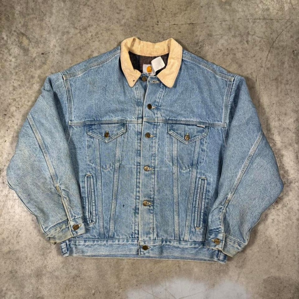 Vintage 90s Carhartt Denim Button Up Jacket